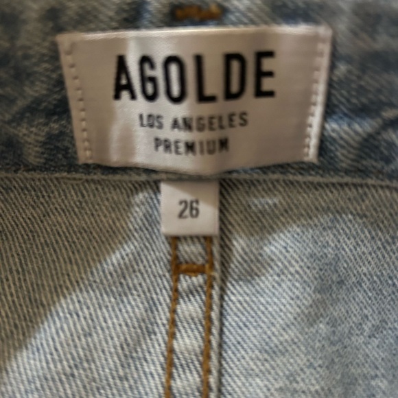 Agolde Criss Cross Asymmetrical Denim Mini Skirt. - Picture 10 of 10